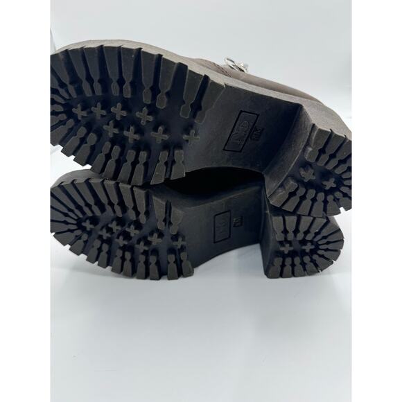 No Boundaries Y2K Brown Zip Front Chunky Heel Platform Ankle Boots Size 8 - Picture 7 of 7